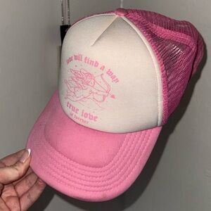Pink and White Cherub Trucker Hat